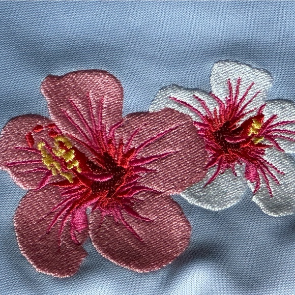 Adidas Light Blue zip Vest embroidered floral size Small - Picture 4 of 9